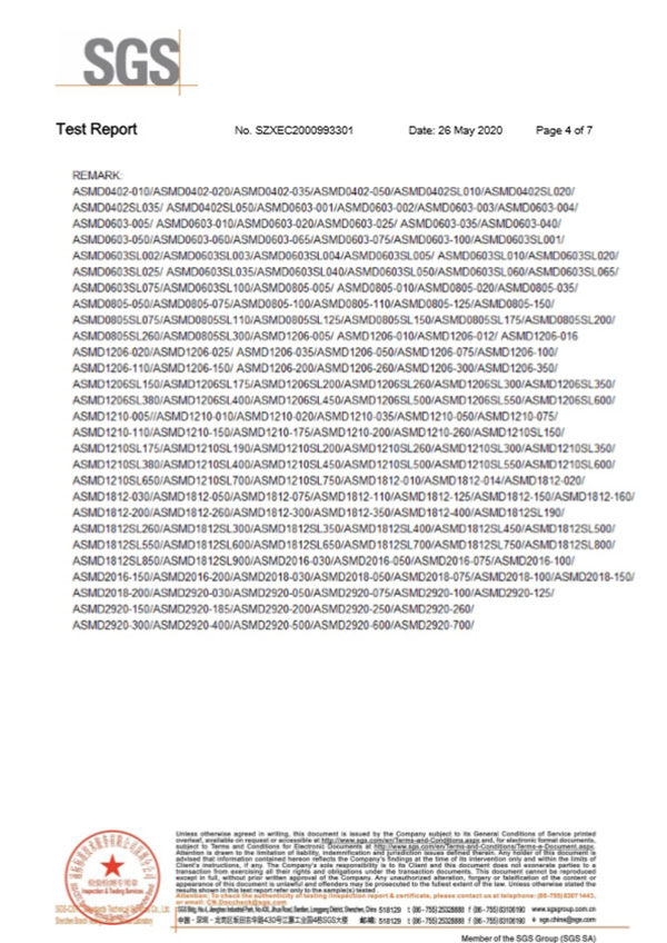 貼片自恢復(fù)保險(xiǎn)絲SGS認(rèn)證報(bào)告4