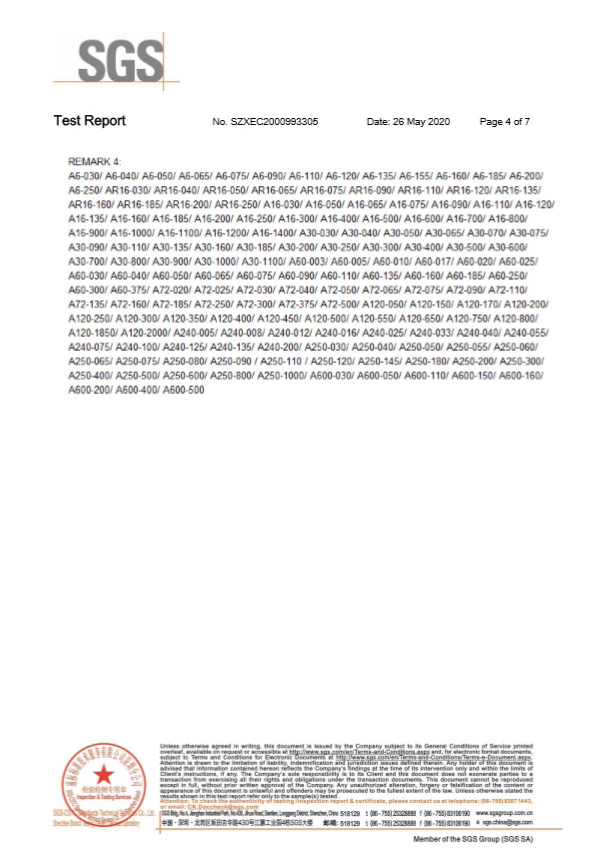 DIP自恢復(fù)保險絲SGS報告4